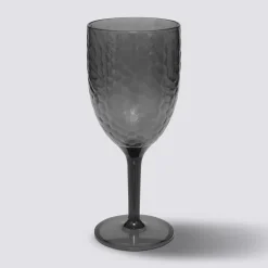 5five Verre à vin martelé, Gris charbon