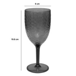 5five Verre à vin martelé, Gris charbon