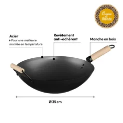 5five Wok en acier, 35 cm